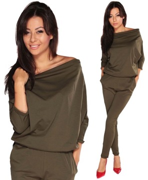 KOMBINEZON jakość WYSZCZUPLAJĄCY khaki SIZE + XL
