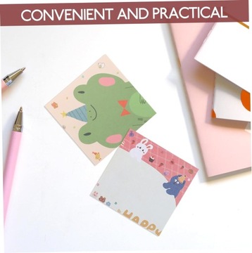 4 милых блокнота для заметок, красочные липкие заметки, настенный портативный нет