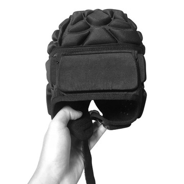 Шлем для регби, защита головы с мягкой подкладкой для катания на роликовых коньках, черный