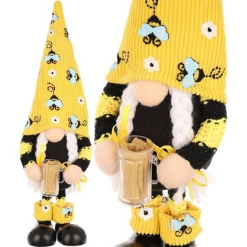 SKRZAT GNOM 25cm PSZCZÓŁKA OZDOBA FIGURKA DEKORACJA WIOSENNA WIELKANOCNA