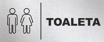 Tabliczka aluminiowa, Toaleta WC, 20x8, druk UV, różne wzory, gratis