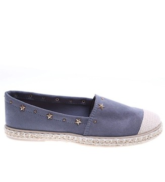 Buty damskie balerinki baleriny szare espadryle 15660