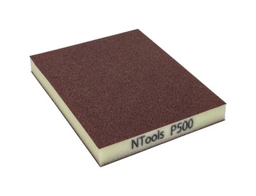 Gąbka ścierna dwustronna P500 120x100x13mm 1szt. NTools