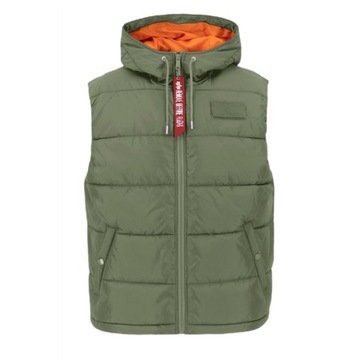 Kamizelka z kapturem Alpha Industries FD 118110 01 Zielona XL