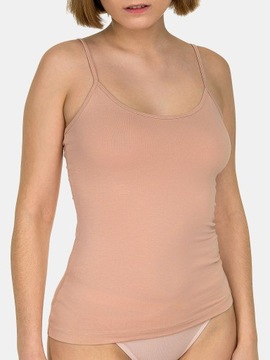 ТОП-БЛУЗКА ЖЕНСКАЯ, ГЛАДКАЯ, НА ЭЛАСТИЧНЫХ ХЛОПКОВЫХ бретельках, БЕЖЕВЫЙ XL.