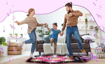 МУЗЫКАЛЬНЫЙ ТАНЦЕВАЛЬНЫЙ КОВРИК ДЛЯ ДЕТЕЙ ИНТЕРАКТИВНЫЙ LED BLUETOOTH 27× УРОВЕНЬ