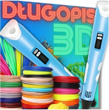 DŁUGOPIS 3D DLA DZIECI + 200 METRÓW WKŁADÓW FILAMENT PREZENT DLA DZIECKA