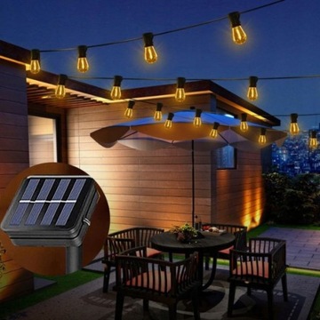 Декоративная садовая солнечная гирлянда из 20 светодиодных лампочек.