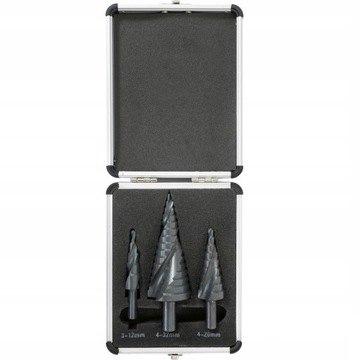 VERKE V05052 НАБОР СТУПЕНЧАТЫХ КОНИЧЕСКИХ СВЕРЛ 3 шт.