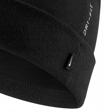 Nike Czapka Zimowa Beanie czarna piłkarska do biegania Dri-Fit treningowa