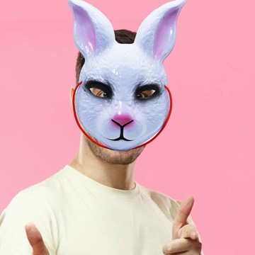 Кролик Косплей Маска 3D Вечеринка Полумаска Карнавал Карнавал Белый