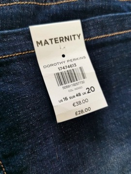 Dorothy spodnie ciążowe jeansowe maxi MATERNITY 48