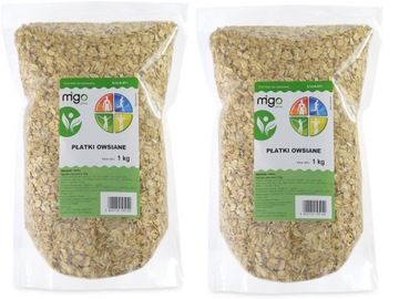 ZESTAW x2 Płatki OWSIANE 1kg Naturalne śniadanie
