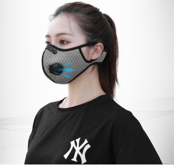 СПОРТИВНАЯ АНТИСМОГОВАЯ МАСКА С ФИЛЬТРОМ И КЛАПАНАМИ /W