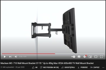 ВРАЩАЮЩИЙСЯ КРЕПЛЕНИЕ ДЛЯ ТЕЛЕВИЗОРА ПОДВЕСКА ДЛЯ СВЕТОДИОДНОГО ТЕЛЕВИЗОРА 26-55