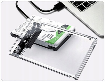 ПРОЗРАЧНЫЙ КОРПУС SSD 2,5-дюймовый жесткий диск USB 3.0 КАРМАН SATA + USB-КАБЕЛЬ