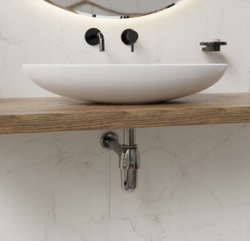 КОМПЛЕКТ: СИФОН ДЛЯ РАКОВИНЫ+ЗАГЛУШКА С ПЕРЕЛИВОМ ХРОМИРОВАННАЯ