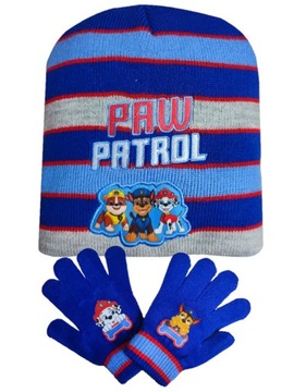 Czapka jesień-zima dziecięca + rękawiczki Psi Patrol