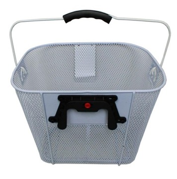 МЕТАЛЛИЧЕСКАЯ КОРЗИНА ДЛЯ ВЕЛОСИПЕДА, БЕЛАЯ ПЕРЕДНЯЯ ЧАСТЬ - ЗАЖИМ