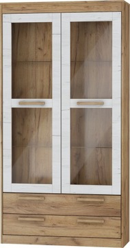 meble EMAX 44 witryna 2S craft złoty / craft biały