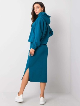 Спортивный комплект ЖЕНСКИЙ ЮБКА МИДИ СВИТШИРТ F109 черный 38 M