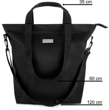 ZAGATTO Shopperka torebka damska duża torba czarna pojemna torebka shopper