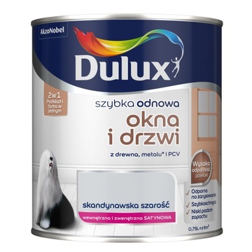 Dulux do okien i drzwi skandynawska szarość 0,75l