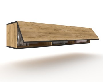 Wisząca Szafka Pozioma RTV Komoda SIMPLY UP Craft Czarna 180