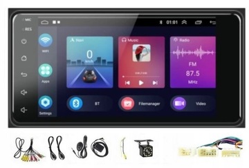 RADIO NAWIGACJA CARPLAY GPS TOYOTA RAV4 II COROLLA E12 YARIS AVENSIS 2/64GB