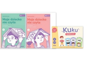 Moje dziecko nie czyta 1+2 ćwiczenia do nauki czytania+KUKU SYLABOWE KARTY