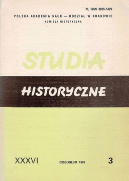 Studia Historyczne Kwartalnik Rok XXXVI 1993 z. 3