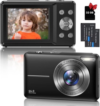 ЦИФРОВАЯ КАМЕРА HD 1080P 44 МП + КАРТА 32 ГБ