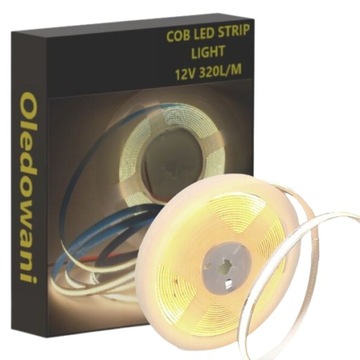 Homogeniczna Taśma LED COB neon 12V 320 led/m IP20 BIAŁA NEUTRALNA