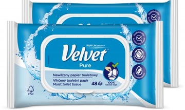 Velvet Papier toaletowy nawilżany Pure 48 szt x2