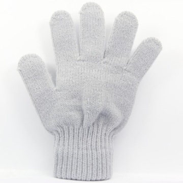 10-15 лет Перчатки акриловые Универсальные 18 см Осень Зима СВЕТЛО-СЕРЫЙ L c