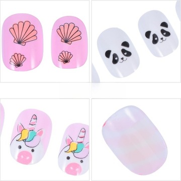 НАКЛЕЙКИ ДЕТСКИЙ МАНИКЮР КОРОТКИЕ ДЕТСКИЕ НОГТИ 72 ШТ.