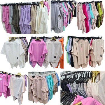 ИТАЛЬЯНСКИЙ ЭЛЕГАНТНЫЙ ХЛОПКОВЫЙ КОМПЛЕКТ БЛУЗКА, БРЮКИ, СВИТШОТ ОВЕРСАЙЗ M