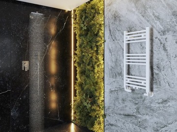 GRZEJNIK ŁAZIENKOW KALORYFER NOWOCZESNY DRABINKOWY BIAŁY 80x40 cm RAVEN