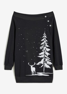 40/42 Bonprix BPC BLUZA Z BOŻONARODZENIOWYM NADRUKIEM xni