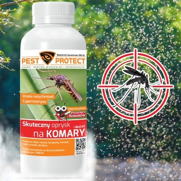 СИЛЬНЫЙ СПРЕЙ ОТ КОМАРОВ, КЛЕЩЕЙ, ЧЕРНЫХ МУХ, 1Л PEST PROTECT + БЕСПЛАТНО