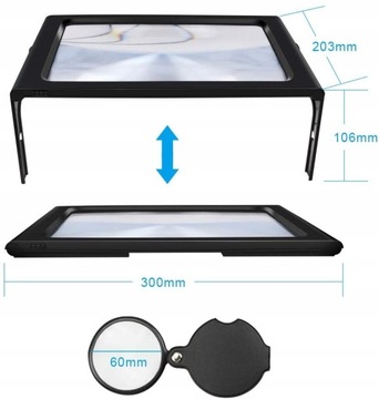 Большая лупа А4 для чтения с увеличительным стеклом