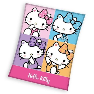 Gruby koc dla dziewczynki Hello Kitty 130 cm x 170 cm polar