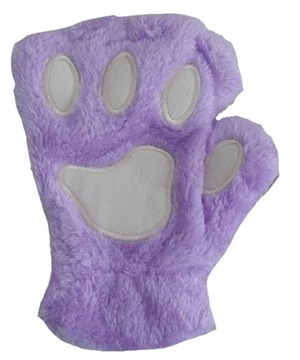 COSPLAY FURRY KOCIE ŁAPKI RĘKAWICZKI MITENKI BEZ PALCÓW MIŚ FUTRZAK