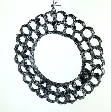 BOMBKI OZDOBY CHOINK SREBRNE RING PLASTER MIODU 10 cm