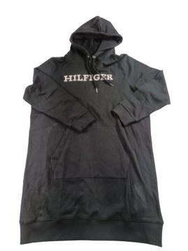 Tommy Hilfiger REG MONOTYPE EMB HOODIE DRS, sukienka dzianinowa, r.L