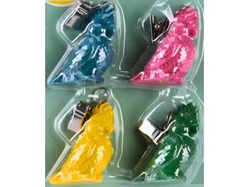 ДЕКОРАТИВНЫЕ Гири Гири Зажимы для скатерти - ЦВЕТНЫЕ ПОПУГАИ 4 шт.