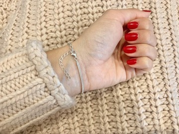 Браслет серебряного клевера с гравировкой для подарочной 925