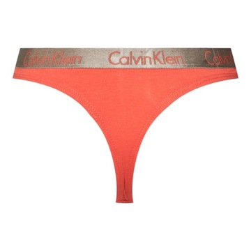 CALVIN KLEIN STRINGI DAMSKIE MAJTKI THONG 3PK FIOLETOWE/FUKSJA/KORALOWE S