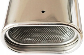 Овальный наконечник глушителя, плоская крышка из нержавеющей стали.