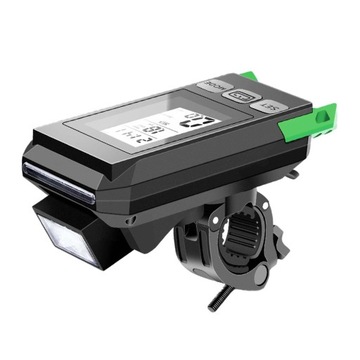 USB -спидометр Counter -The Bicycle Bell ЖК -дисплей с зеленым велосипедным отражателем